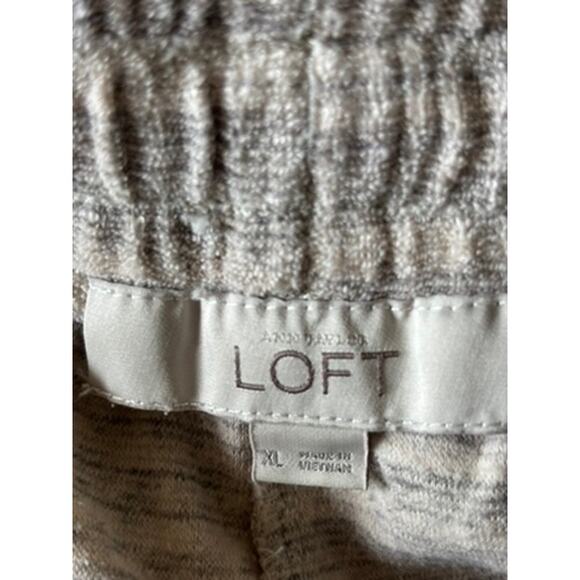 Ann‎ Taylor LOFT Women's Terry Shorts Size XL – Gray/Beige Stripe - Picture 4 of 5